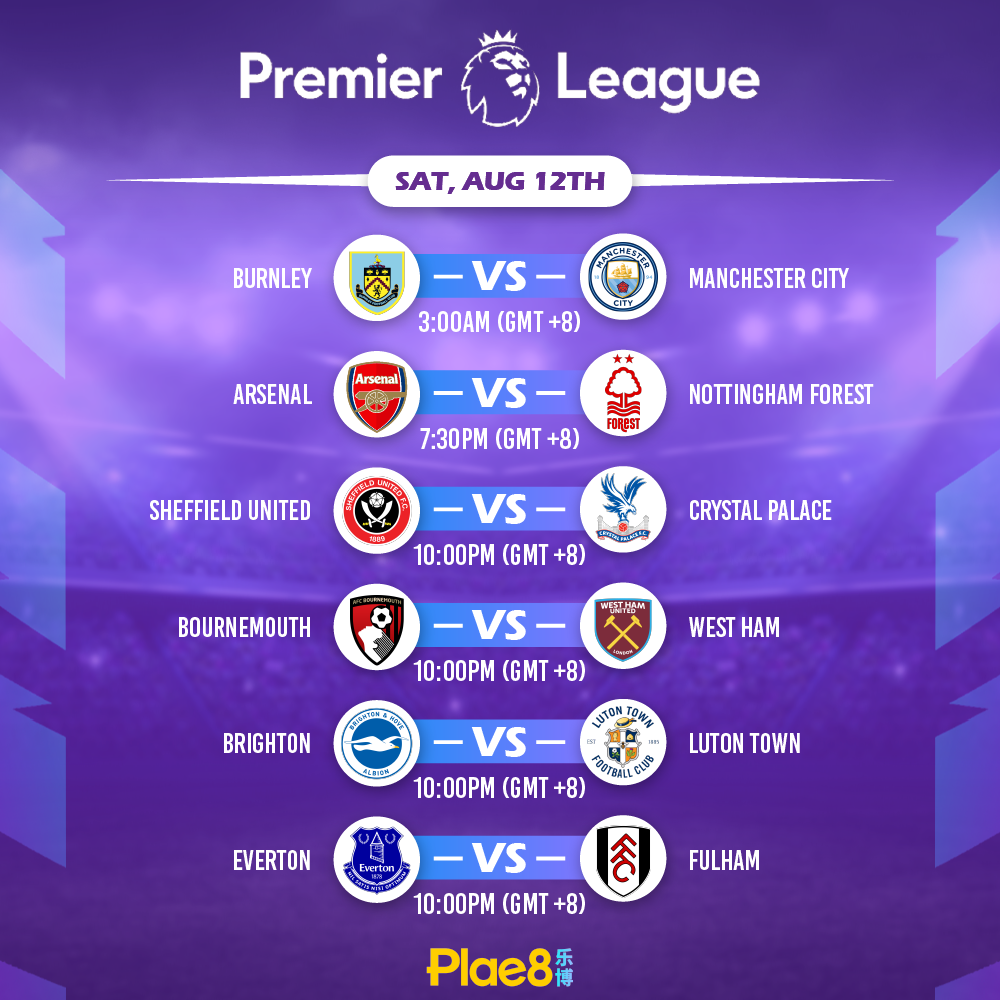12 Aug Premier League Schedule